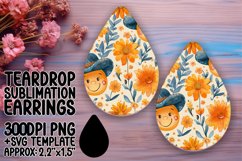 Vintage Floral Teardrop Earring Art Product Image 1