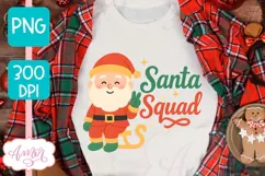 Santa Squad PNG, Cute Christmas PNG sublimation Product Image 1