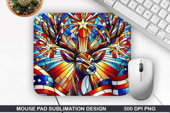 Deer Mouse Pad Sublimation, 4th Of July Mouse Pad PNG Product Image 1