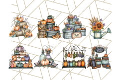 Fall Market Stall Clipart PNG, Rustic Autumn Clip Art Product Image 8