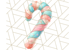 Coral and Aqua Christmas Clipart PNG, Pastel Holiday Art Product Image 4