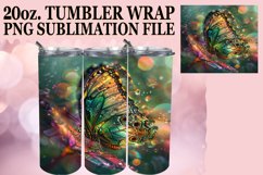 Glitter Butterfly Art Tumbler Wrap Sublimation 20oz Product Image 1