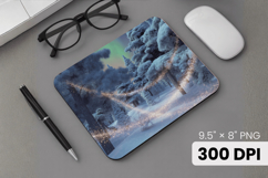 Winter Wonderland Snowflake PNG, Icy Tree Mouse Pad Design Product Image 1