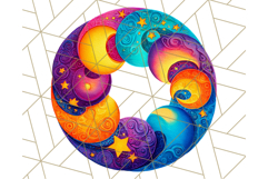 Whimsical Celestial Moon and Stars Clipart Constellation Png Product Image 4