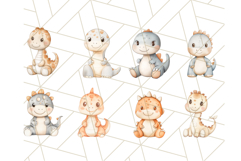 Cute Pastel Dinosaur Clipart PNG Bundle for Nursery Art Product Image 4