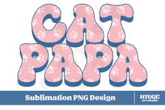 American Cat Papa 4th of July USA Paw DTF PNG Sublimation Product Image 1
