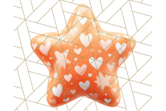 Cute Puffy Star Clipart PNG, 3D Glossy Pastel Stars Clip Art Product Image 4