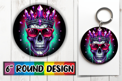 Cheerful Round Coasters PNG, Skull Product Image 1