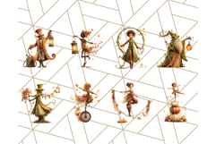 Autumn Circus Performers Clipart Vintage Characters PNG Product Image 8
