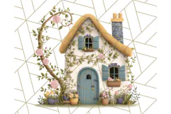 Whimsical Cottagecore Cottage PNG Clipart, Fairy House Png Product Image 4