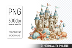 Summer Clipart PNG Bundle, Beach Clipart Design Product Image 9