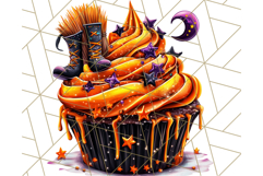Halloween Cupcake PNG Clipart with Witch Hats and Ghosts Product Image 4