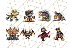 Halloween Monster Clipart PNG, Cute Spooky Characters Product Image 8