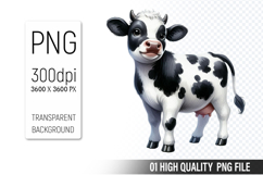 Cow Clipart PNG, Farm Animals Clipart, Rustic Farm Art Product Image 1