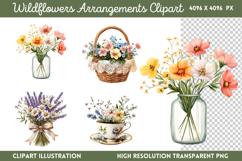 Wildflowers Arrangements Clipart PNG Product Image 1