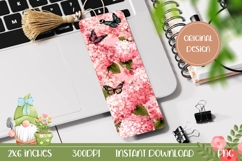 Butterfly Bookmark PNG, Pink Hydrangea Bookmark Design Product Image 1