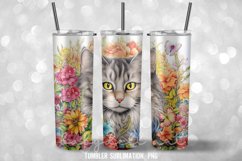 Flora &amp; Cat Tumbler Wrap Sublimation Designs Product Image 4