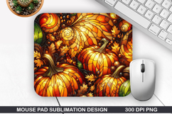 Pumpkin Mouse Pad Sublimation, Halloween Mouse Pad PNG Product Image 1