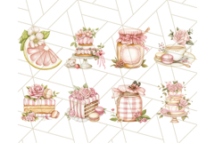 Pastel Tea Set Clip Art PNG with Sweets and Floral Accents Product Image 4