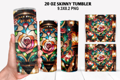 Roes Skinny Tumbler 20oz Wrap Design, Valentine Tumbler PNG Product Image 1