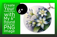 Trendy Keychain Round Design Artwork , Flowers Product Image 1