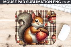Watercolor Squirrel Mouse Pad Sublimation - Valentines PNG Product Image 1