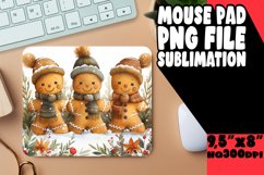 Winter Mouse Pad Design Gingerbread Man Sublimation Product Image 1