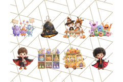 Halloween Costume Parade Clipart PNG with Monsters Clip Art Product Image 4