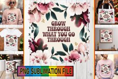 Dazzling TOTE BAG Designs PNG, Flower Quote Product Image 1