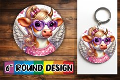 Radiant Circle Sublimation Keychain, Valentines Product Image 1