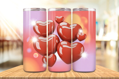 Valentine’s Day 3D Puff Hearts Tumbler Wrap PNG Big Bundle Product Image 4