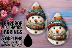 Trendy Teardrop Design for Earrings , Snowman Product Image 1