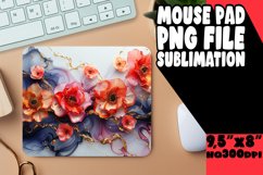 Marble and Flower 3D Mouse Pad Design Sublimation Product Image 1