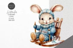 Christmas clipart, Bunny clipart, Winter clipart Product Image 1