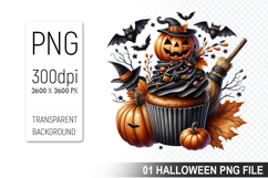 Spooky Cute Halloween Cupcakes Clipart PNG Bundle Product Image 5
