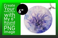 Floral Circle Round Keychain Design Sublimation PNG Product Image 1