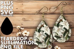 Nature's Palette: Teardrop Earring PNGs with Florals Product Image 1