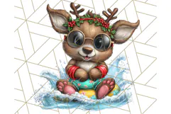 Summer Christmas Clipart PNG, Tropical Holiday Art Clip Art Product Image 4