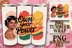Blissful Sublimation 20oz tumbler wrap, Juneteenth Product Image 1