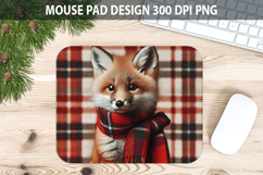 Christmas Cute Fox Mouse Pad Sublimation - Animal PNG Design Product Image 1