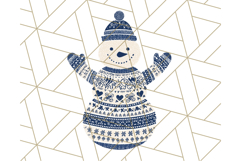 Patterned Snowman Silhouette PNG Clipart Product Image 4