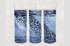 Blue Leopard Glitter Milky Way 20 oz tumbler sublimation Product Image 1