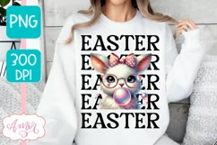 Cute Easter sublimation PNG, Coquette bunny PNG design Product Image 3