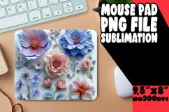 Chic Colorful 3D Floral Mouse Pad: Sublimation Fun Product Image 1