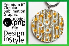 Vibrant Stripe Bouquet: Sublimation Keychain &amp; Car Coaster Product Image 1