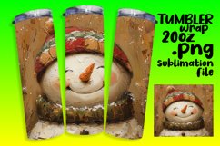 Snowman Tumbler Wrap Sublimation - Holiday 20oz PNG Product Image 1