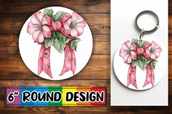 Round Design with Watercolor PNG Bow for Sublimation Product Image 1