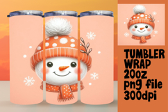 SLEEK PNG Tumbler Design 20oz , Snowman Product Image 1