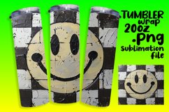 Retro Vintage Smile Tumbler Wrap - Chessboard 20oz Product Image 1