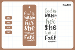 Christian Bookmark Saying SVG | God Is Within Her Product Image 3